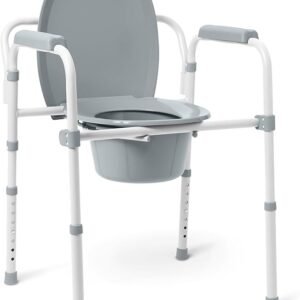 Steel Bedside Commode, Elongated Seat