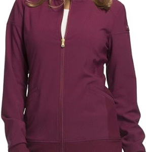 Relaxed Maroon Scrub Jacket