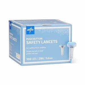 Medline Sterile Safety Lancets, Push-Button Activation