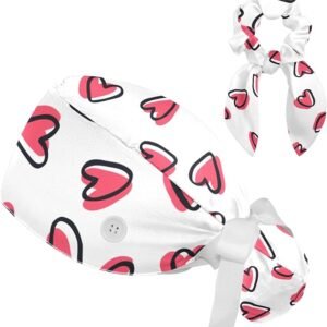 Pink Hearts Scrub Cap