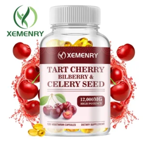 Organic Tart Cherry & Celery Seed Supplement - Sleep Better, Uric Acid Cleanse, Support Joint and Muscle Repair - 120 Capsules