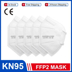 10-100 pieces KN95 face mask 5 layer filter dust port PM2.5 mascarillas FFP2 Nonwoven health Protective N95 mask fast delivery