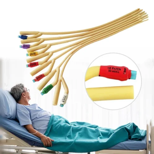 1pcs 2/3 Chamber Latex Catheter Silicone Coated Sterilized Urethral Catheter Male/Women/Children Urinary Catheter - Image 4