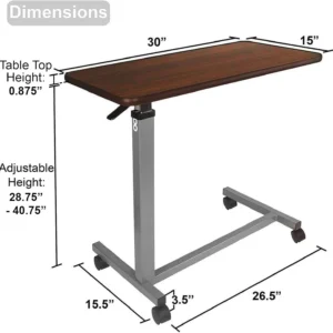 Adjustable Overbed Bedside Table With Wheels (Hospital and Home Use)  coffee table for living room