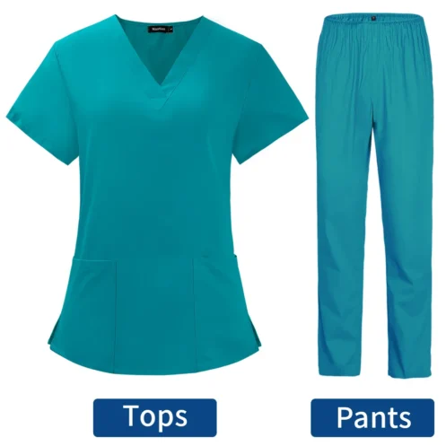 Pet Grooming Doctor Uniforms Non-sticky Hair Nurse Women Thin and Light Fabric Medical Clothes for Summer Clinical Uniform Woman - Image 4