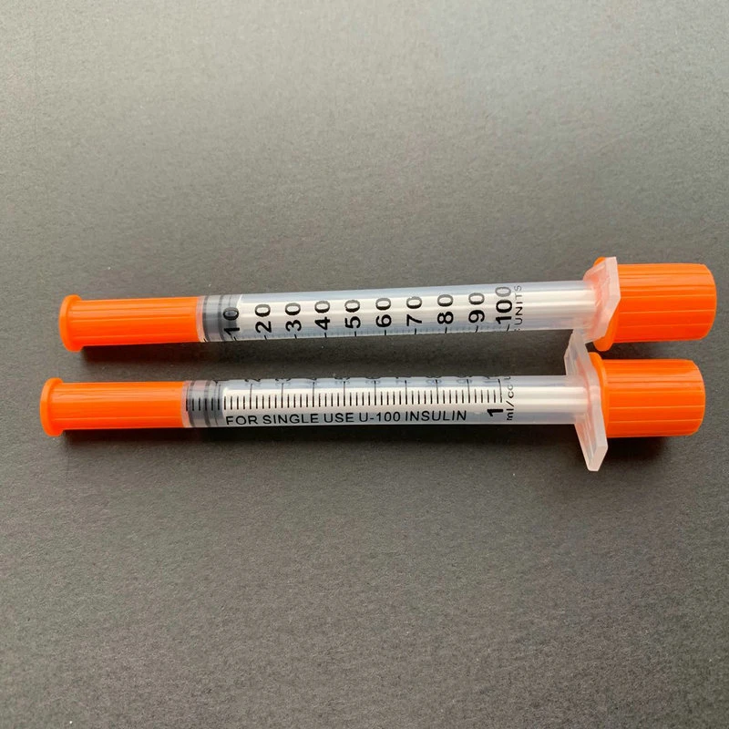 1ml Disposable Sterile Insulin Orange Cap Syringe pet