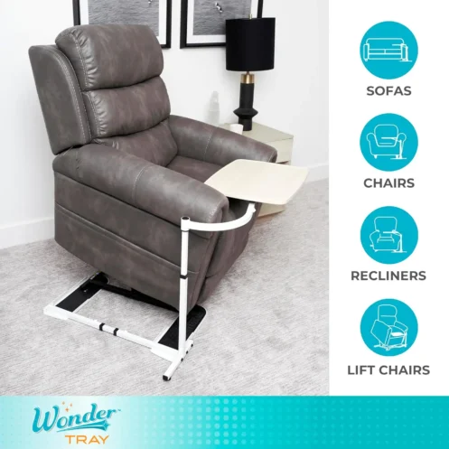 Adjustable Swivel Table, Large Laptop Stand, Couch Desk, Side Tables & Gaming Bench, TV-Trays for Eating on Couches - Image 3