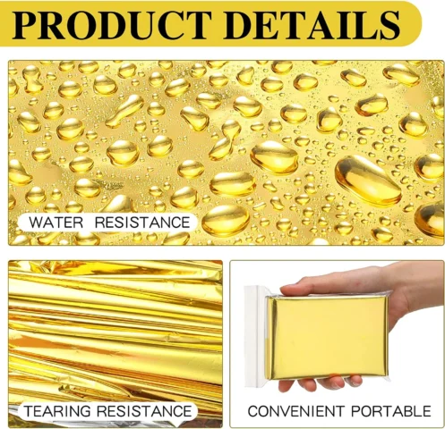 Outdoor Emergency Gold-Sliver Survival Blanket Waterproof First Aid Rescue Curtain Foil Thermal Military Blanket130X210Cm - Image 3