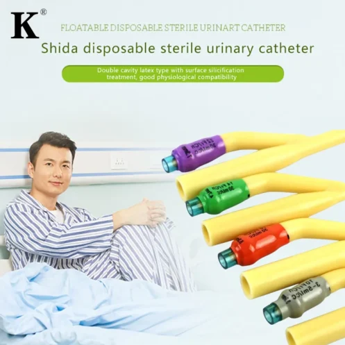 1pcs 2/3 Chamber Latex Catheter Silicone Coated Sterilized Urethral Catheter Male/Women/Children Urinary Catheter - Image 2