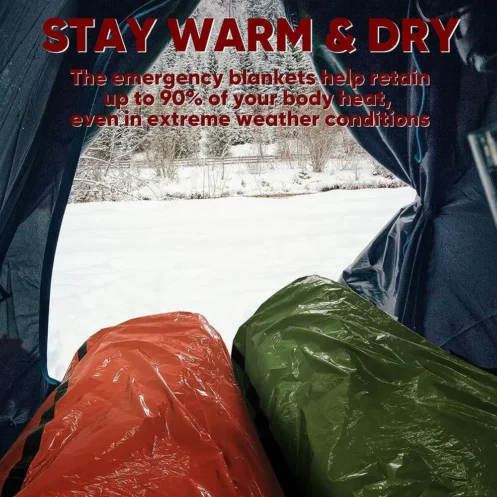 Emergency Sleeping Bag Ultra Waterproof Mylar Thermal Blankets Lightweight Survival Sleeping Bag Keep Warm for Camping Hiking - Image 6