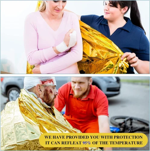 Outdoor Emergency Gold-Sliver Survival Blanket Waterproof First Aid Rescue Curtain Foil Thermal Military Blanket130X210Cm - Image 5