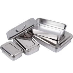 1pc Dental Disinfection Box With Lid Stainless Steel Surgical Equipments Tools Sterilizer Container Lab Instrument Tools Storage