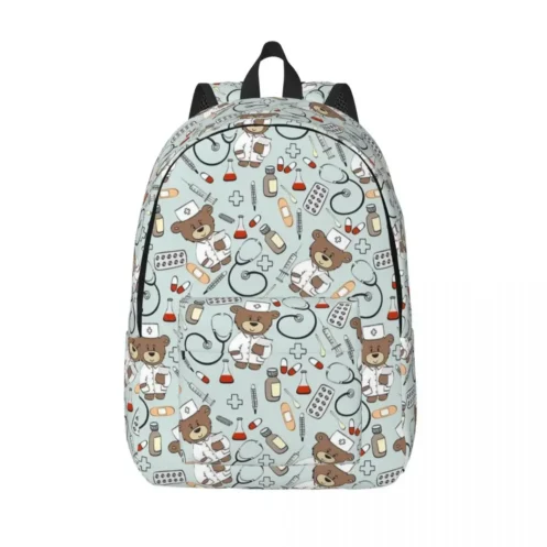 Proud To Be A Nurse Canvas Backpacks for Women Men School College Student Bookbag Fits 15 Inch Laptop Health Care Nursing Bags - Image 22