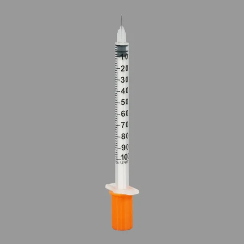 1ml Disposable Sterile Insulin Orange Cap Syringe pet - Image 4
