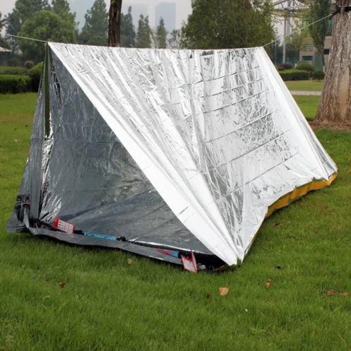 5-20pcs Outdoor Waterproof Emergency Survival Rescue Blanket Foil Thermal Space First Aid Sliver Rescue Curtain Blanket Tools - Image 5