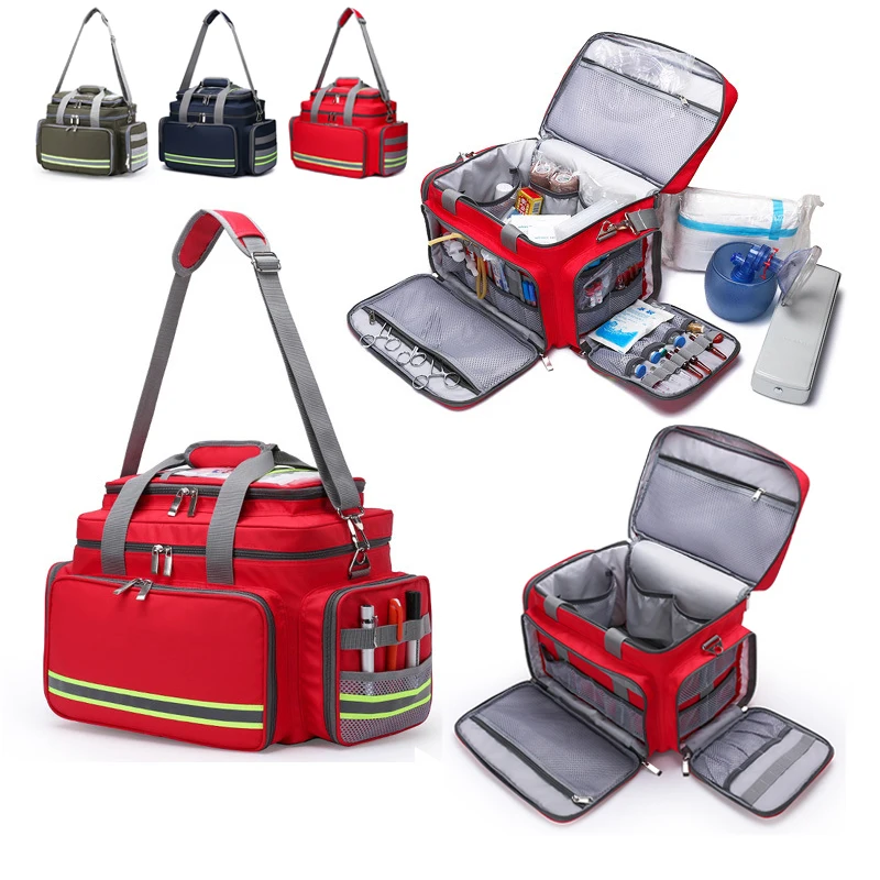 First Aid Medical Bag Outdoor Emergency Rescue Large Capacity Bag Empty Waterproof Reflective Oxford Multi-pocket Travel Bags