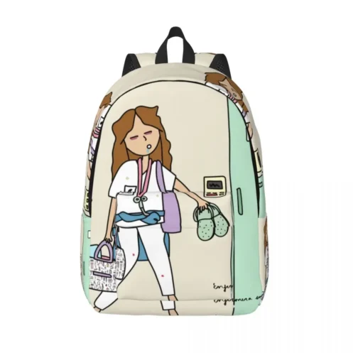 Proud To Be A Nurse Canvas Backpacks for Women Men School College Student Bookbag Fits 15 Inch Laptop Health Care Nursing Bags - Image 24
