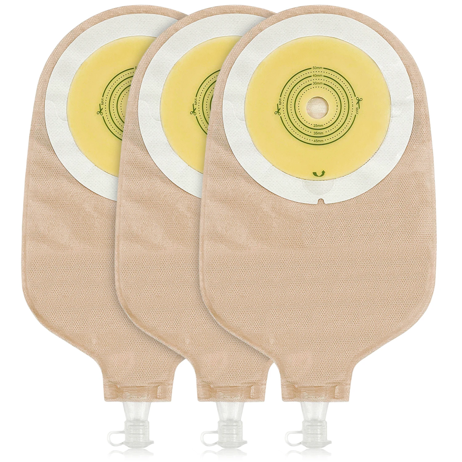 20pcs One Piece Urostomy Bags with Measuring Card can be cut Ostomy Bags for Ostomy Patient