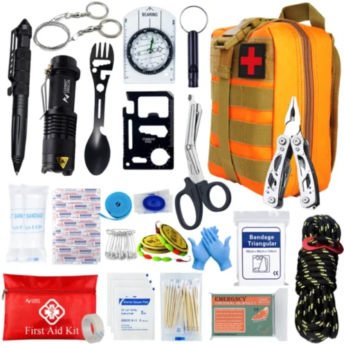 Survival First Aid Kit Survival Military Full Set Molle Outdoor Gear Emergency Kits Trauma Bag Camping Hiking IFAK Adventures - Image 12