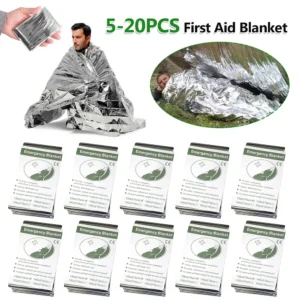 5-20pcs Outdoor Waterproof Emergency Survival Rescue Blanket Foil Thermal Space First Aid Sliver Rescue Curtain Blanket Tools