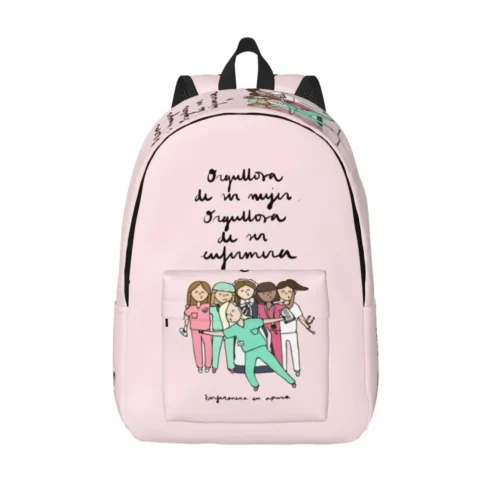 Proud To Be A Nurse Canvas Backpacks for Women Men School College Student Bookbag Fits 15 Inch Laptop Health Care Nursing Bags - Image 8