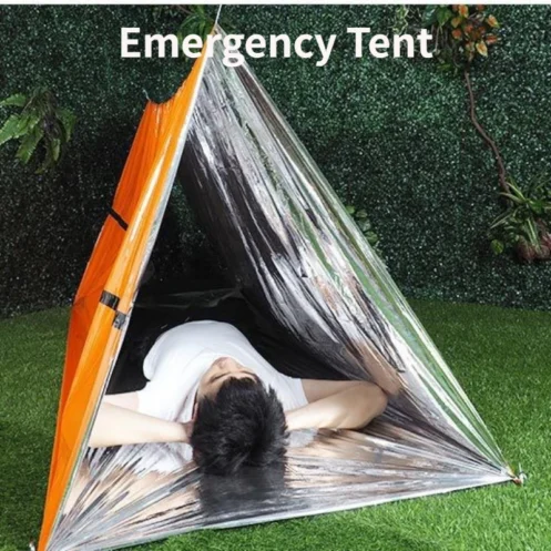Orange Color Aluminum Foil Coated Outdoor Survive First Aid Emergency Blanket Sleeping Bag and Tent: Heat Retention and Rescue - Image 4