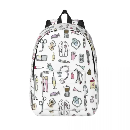 Proud To Be A Nurse Canvas Backpacks for Women Men School College Student Bookbag Fits 15 Inch Laptop Health Care Nursing Bags - Image 23