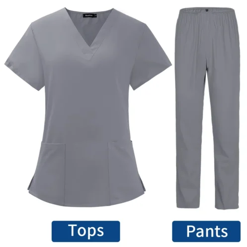 Pet Grooming Doctor Uniforms Non-sticky Hair Nurse Women Thin and Light Fabric Medical Clothes for Summer Clinical Uniform Woman - Image 3