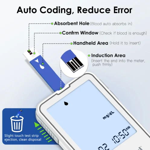 Linksun Blood Glucose Meter G-425-2 50/100 Test Strips Glucosemeter Digital Diabetes Testing Kit Blood Glucose Monitoring System - Image 6