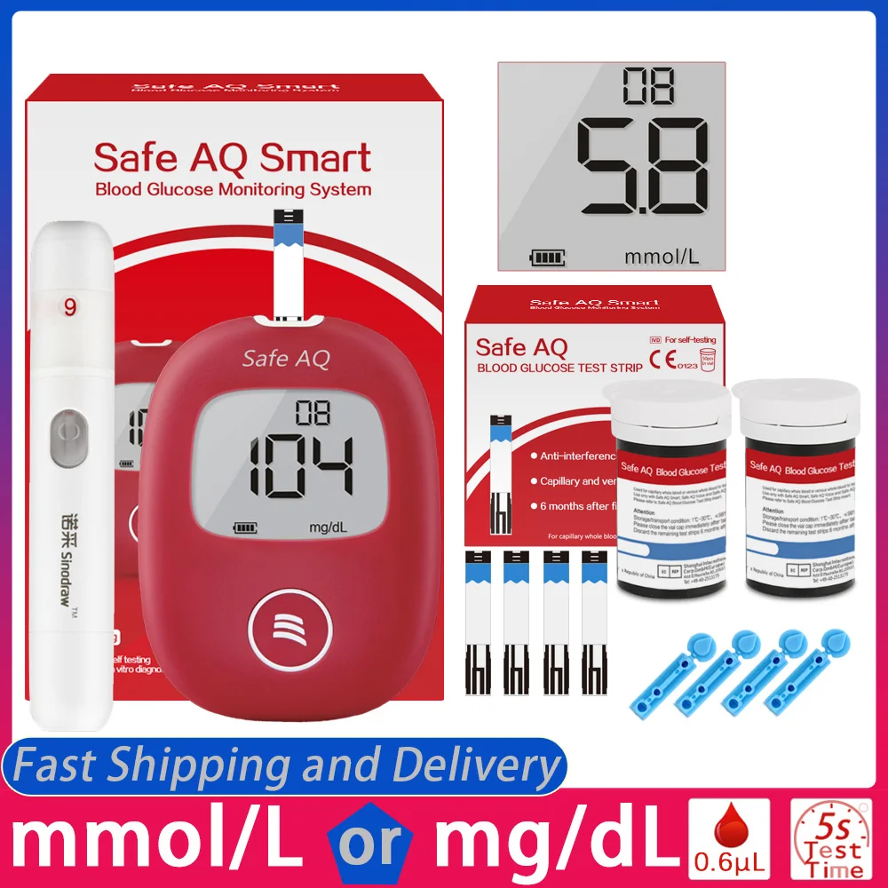 Blood Glucose Meter with Test Strips and Lancets