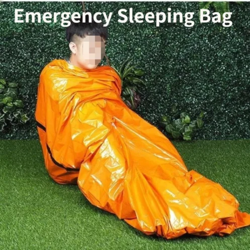 Orange Color Aluminum Foil Coated Outdoor Survive First Aid Emergency Blanket Sleeping Bag and Tent: Heat Retention and Rescue - Image 3