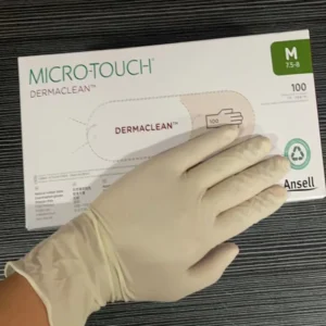 Ansell MICRO-TOUCH® DermaClean® (50 pairs) Latex, Powder-free Fully textured medical exam glove with excellent grip properties
