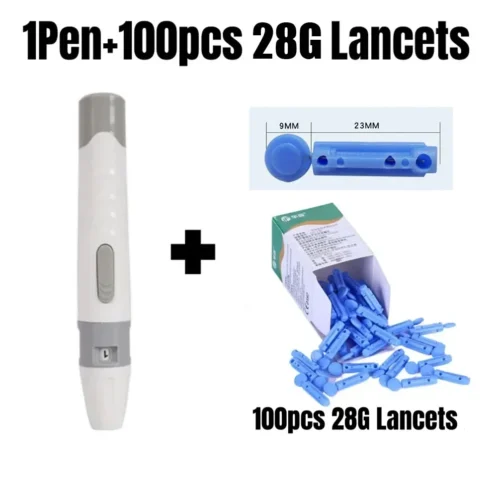 100pcs 23/26/28/30/33G Lancet Pen Adjustable Depth Blood Sampling Glucose Test Pen Lancing Device for Diabetics Blood Collect - Image 15