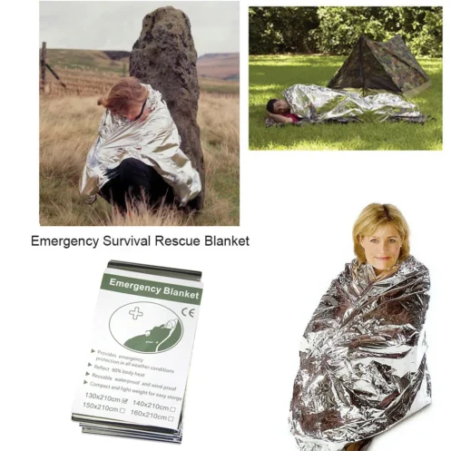 5-20pcs Outdoor Waterproof Emergency Survival Rescue Blanket Foil Thermal Space First Aid Sliver Rescue Curtain Blanket Tools - Image 4