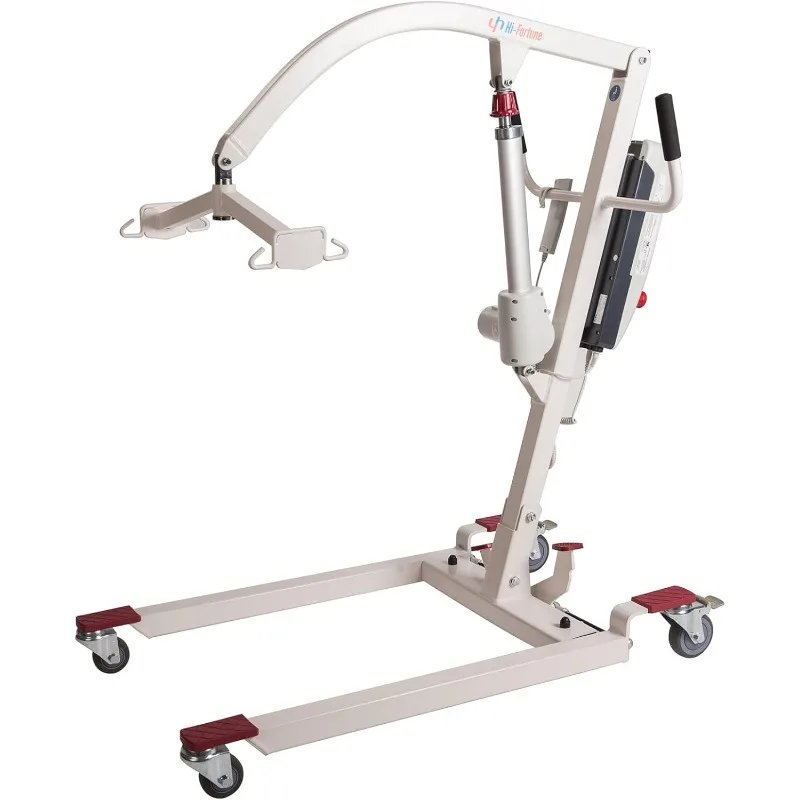 Patient Lift Electric Foldable Hydraulic Body Transfer Device for Home Use, Elderly, with Medium U-Shaped Sling, White, 1 Piece