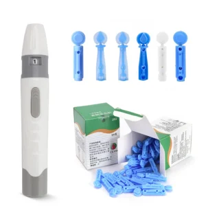 Lancet Pen Adjustable Depth Blood Sampling Glucose Test Pen for Diabetics Blood Collect 50pcs Lancing Device 23G/26G/28G/30G/33G