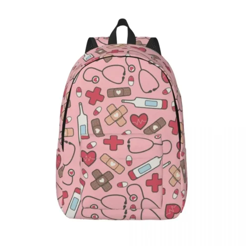 Proud To Be A Nurse Canvas Backpacks for Women Men School College Student Bookbag Fits 15 Inch Laptop Health Care Nursing Bags - Image 19