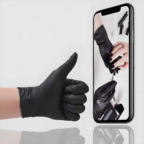 100Pack Black Disposable Nitrile Gloves for Housework PVC Latex-Free Anti-Static Gardening Pet Care Tattoo Work Oil-Proof - Image 3