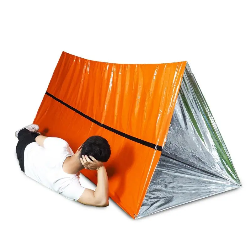Orange Color Aluminum Foil Coated Outdoor Survive First Aid Emergency Blanket Sleeping Bag and Tent: Heat Retention and Rescue