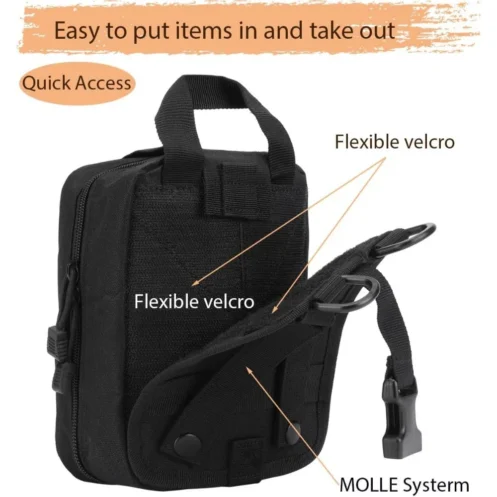 Tactical First Aid Kit 1000D Ifak Bag Tear-off Medical Bag Storage Bag Empty Small Medical Bag Molle EMT Bag - Image 6