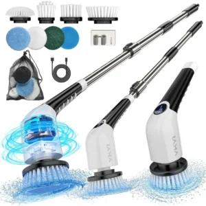 Electric Spin Scrubber,Cordless Cleaning Brush,Shower Cleaning Brush with 8 Replaceable Brush Heads