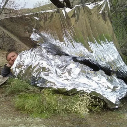 5-20pcs Outdoor Waterproof Emergency Survival Rescue Blanket Foil Thermal Space First Aid Sliver Rescue Curtain Blanket Tools - Image 3