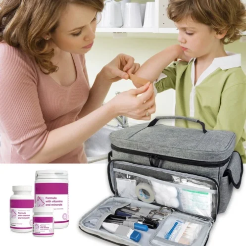 Home Family First Aid Kit Bag Large Capacity Medicine Organizer Box Storage Bag Travel Survival Emergency Empty Portable Home F - Image 2
