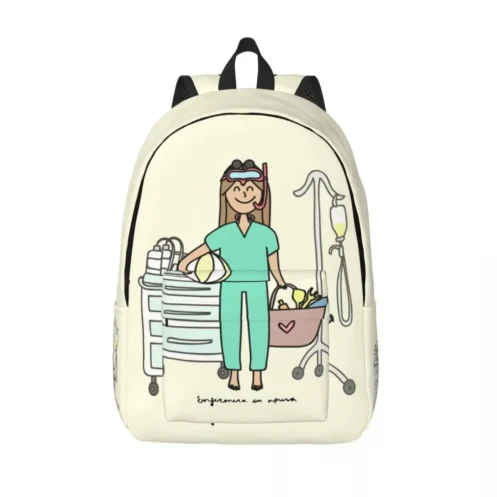 Proud To Be A Nurse Canvas Backpacks for Women Men School College Student Bookbag Fits 15 Inch Laptop Health Care Nursing Bags - Image 11