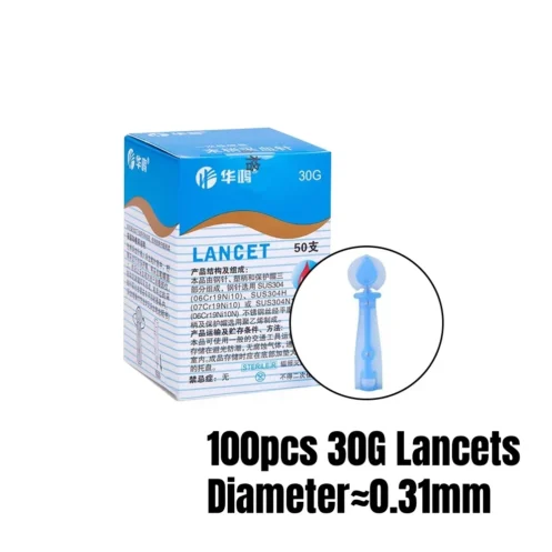 100pcs 23/26/28/30/33G Lancet Pen Adjustable Depth Blood Sampling Glucose Test Pen Lancing Device for Diabetics Blood Collect - Image 12