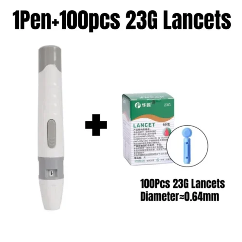 100pcs 23/26/28/30/33G Lancet Pen Adjustable Depth Blood Sampling Glucose Test Pen Lancing Device for Diabetics Blood Collect - Image 17