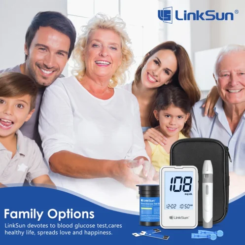 Linksun Blood Glucose Meter G-425-2 50/100 Test Strips Glucosemeter Digital Diabetes Testing Kit Blood Glucose Monitoring System - Image 4