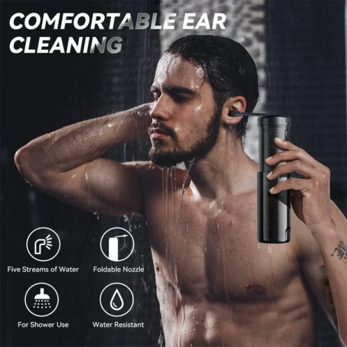 Electric Ear Wax Removal Ear Cleaning Kit with 5 Pressure Settings Water Powered Ear Cleaner with 10 Reusable Replacement Tips - Image 5