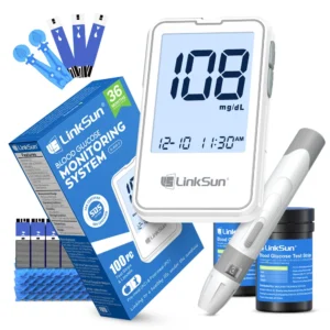 Linksun Blood Glucose Meter G-425-2 50/100 Test Strips Glucosemeter Digital Diabetes Testing Kit Blood Glucose Monitoring System