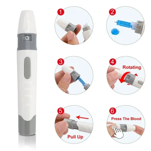 100pcs 23/26/28/30/33G Lancet Pen Adjustable Depth Blood Sampling Glucose Test Pen Lancing Device for Diabetics Blood Collect - Image 3